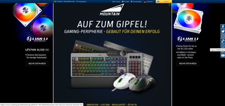 Mountain hat innovative, erstklassige Peripherie mit Fokus auf Anwender entwickelt. - Mountain - Modular und clever zum Gipfel! Mountain hat innovative, erstklassige Peripherie mit Fokus auf Anwender entwickelt. - Mountain - Modular und clever zum Gipfel!