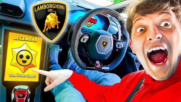 Ich starte BRAWL STARS auf MEINEM LAMBORGHINI und das passierte...