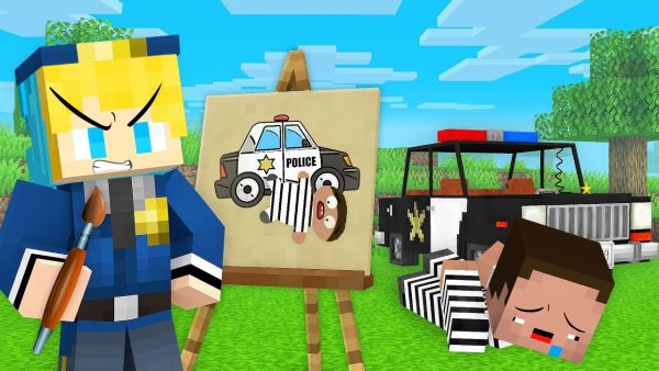 Ukri POLIZEI verwendet den ZEICHNEN MOD, um Billy in Minecraft festzunehmen!