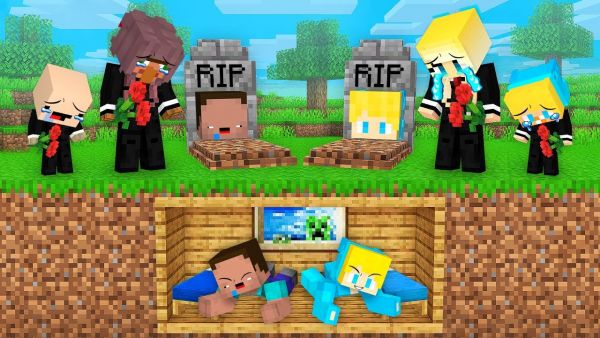 Billy und Ukri bauen ein HAUS in einem GRAB um ihre Familie zu pranken in Minecraft!