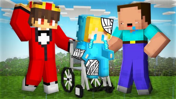 Ukri Bricht sein Bein und seine Freunde helfen ihm in Minecraft!