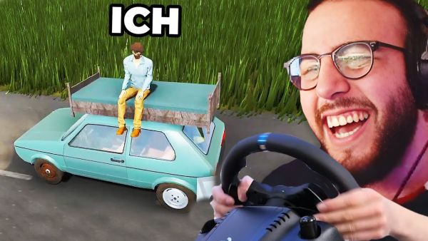 GEIL! Ich fahre kaputte Autos mit einem echten Lenkrad (geht schief) | Giggand