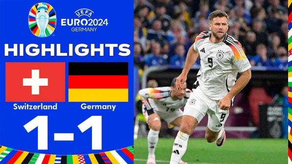 Deutschland gegen Schweiz (1-1) | UEFA Euro 2024 | Live-Fußballspiel | Vollständiger Spiel-Stream