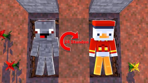 24 STUNDEN unter der Erde LEBEN in Minecraft !