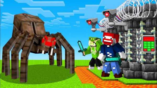 1000 REALISTISCHE SPINNEN gegen SICHERE BENX BASIS in Minecraft