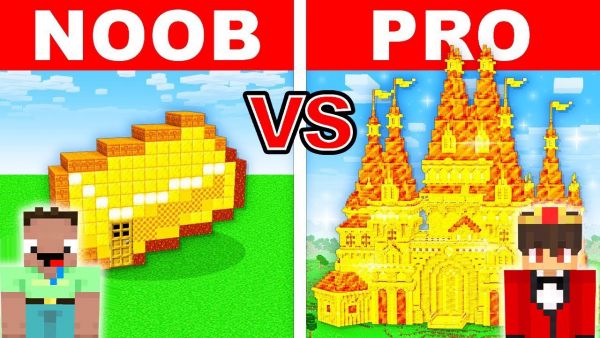 NOOB vs PRO: GOLDENES SCHLOSS HAUS Bau Challenge in Minecraft!