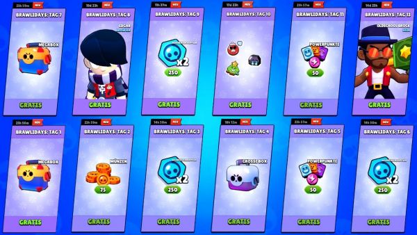 ALLE BRAWLIDAYS GESCHENKE ABHOLEN IN 1 VIDEO! 😱 Brawl Stars deutsch