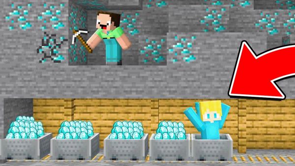 Wie Ukri Billys Diamanten gestohlen hat in Minecraft!