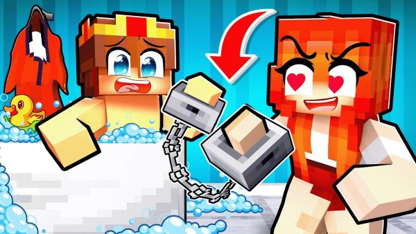 GEFESSELT an HÜBSCHEN PRINZESSIN Für 24 STUNDEN in Minecraft!