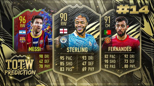 FIFA 21: TOTW 14 PREDICTIONS! IF STERLING, REKORD BREAKER MESSI & FERNANDES 🔥