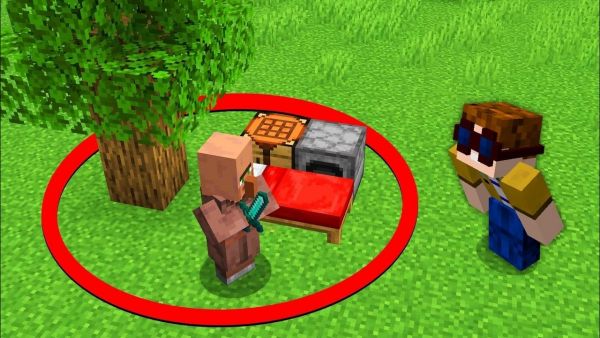 Minecraft, aber VILLAGER ZERTEILEN DAS DORF mit ROTEN KREIS