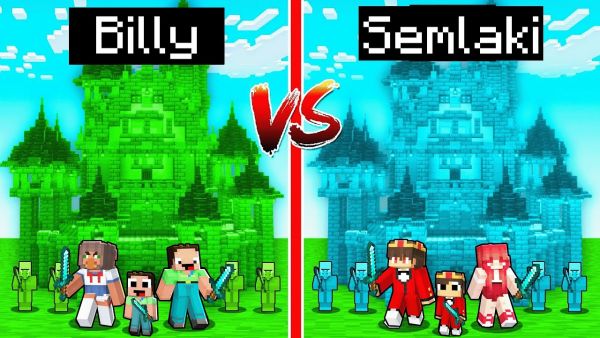 Billy Familie SMARAGD vs Semlaki Familie DIAMANT KÖNIGREICH in Minecraft!