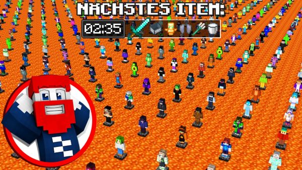 100 Spieler vs. Benx im Lava One Block (Minecraft)