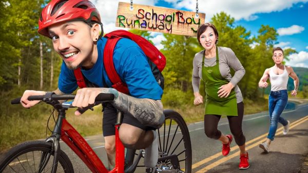 СБЕЖАЛ НА ВЕЛОСИПЕДЕ ОТ ЗЛЫХ РОДИТЕЛЕЙ В SCHOOLBOY 