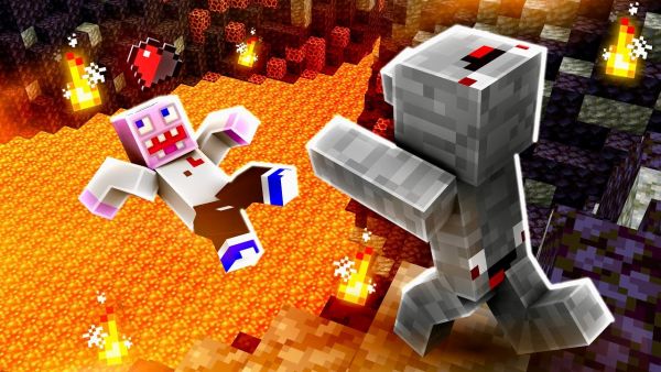 Ich SCHUBSE ihn mit 1 HERZ in Minecraft Helden