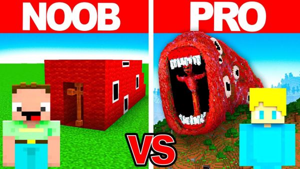 NOOB VS PRO: TRAIN EATER WURM HAUS Bau Challenge in Minecraft!
