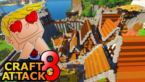 Eine Stadthälfte fertig gebaut! Easteregg & Timelapses - Minecraft Craft Attack 8 #157