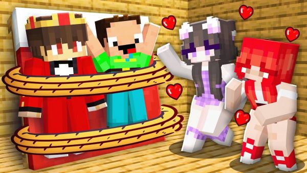 GEFESSELTER Semlaki und Billy VS VERRÜCKTE MÄDCHEN in Minecraft!