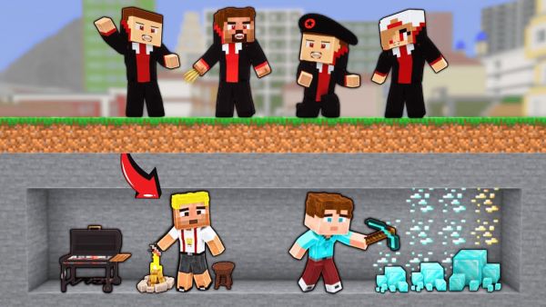 EFEKAN VE ALPEREN ŞEHRİN ALTINDA BİR GÜN GEÇİRDİ! 😱 - Minecraft