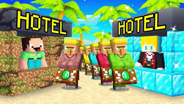 Ukris REICHES HOTEL vs Billys ARMES HOTEL Bau Challenge in Minecraft!