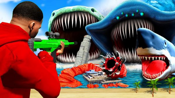 Ich JAGE das SEEMONSTER, MEGALODON, EL GRAN MAJA & BLOOP in GTA 5!🐋🦈🐍