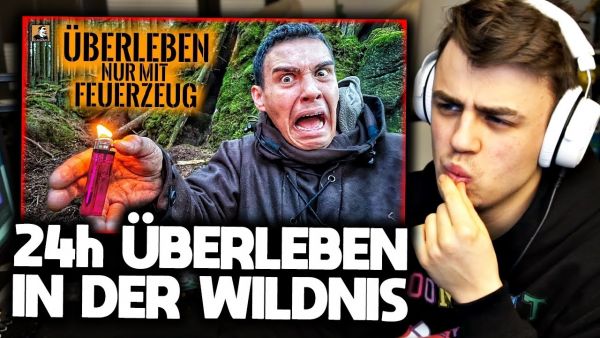 Er ist 24H alleine im WALD nur mit FEUERZEUG 😬🌲