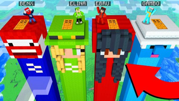 BENX TURM gegen ELINA TURM gegen EBRU TURM gegen GAMBO TURM in Minecraft