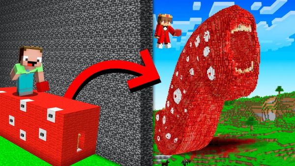 Ich Cheate Mit TRAIN EATER WURM in Minecraft Bau Challenge!