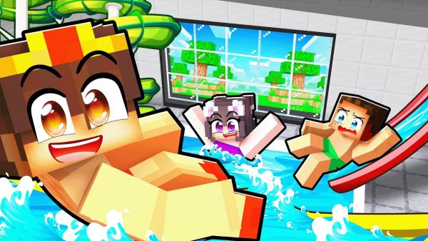 Ich GEBE $100,000 aus um GRÖßTE WASSERRUTSCHE in Haus zu Bauen mit Freunden in Minecraft!