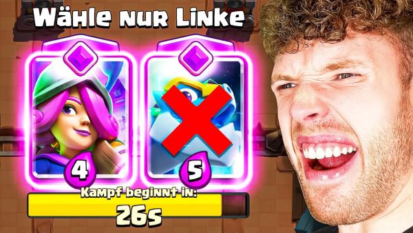 😱❌NUR LINKE KARTEN WÄHLEN, BIS ICH 10 SIEGE HABE... (neue Challenge) | Clash Royale Deutsch