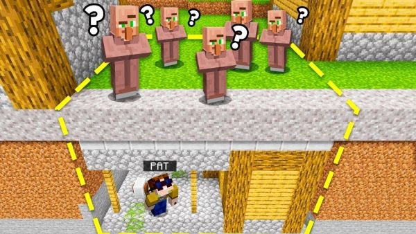Ich BAUE EIN HAUS unter dem VILLAGER DORF, um sie ZU TROLLEN!