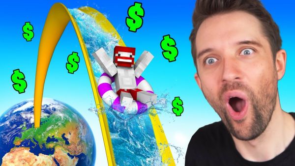 Ich FAHRE die GEFÄHLICHSTE WASSER RUTSCHE der WELT 😂 (Minecraft)