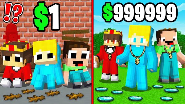 Ukri, Billy und Nelly Kind von ARM zu REICH in Minecraft!