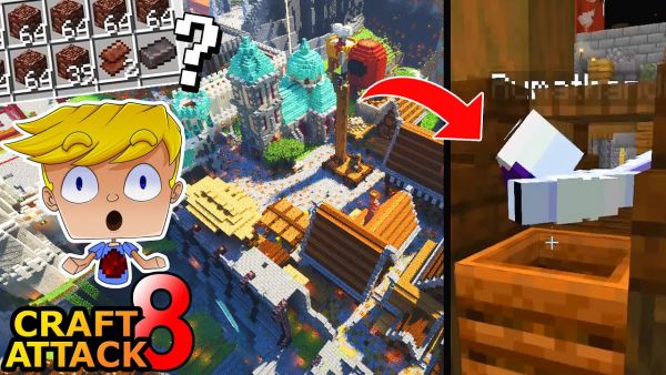 Rumathra reagiert auf POGWARTS & schenkt mir Ancient Debris! - Minecraft Craft Attack 8 #186