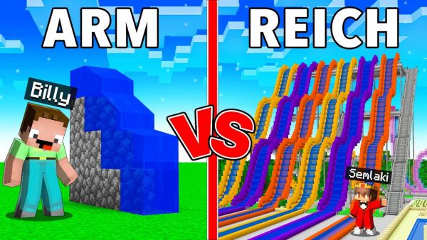 Billy ARM vs Semlaki REICH Wasserpark Haus Überleben Battle in Minecraft!