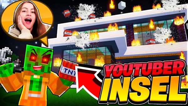 MEINE FREUNDIN spielt YOUTUBER INSEL 3 (ALLES GESPRENGT!)