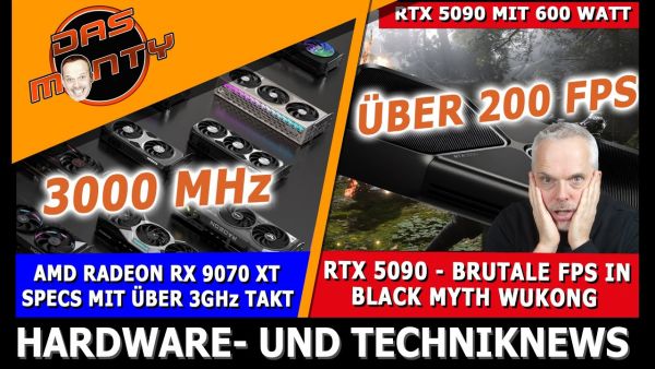 Nvidia RTX 5090 brutale FPS in Wukong | AMD RX 9070 XT mit 3GHz | Nintendo Switch 2 kommt morgen