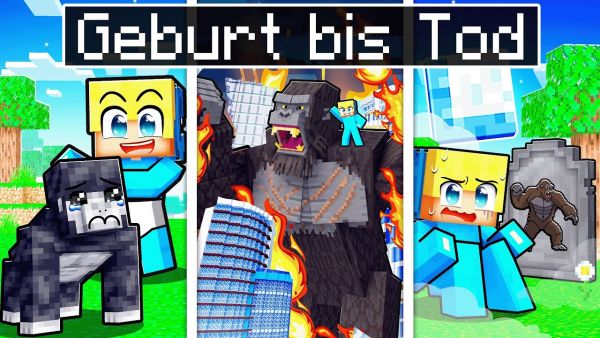 GEBURT bis TOD von KING KONG vs GODZILLA in Minecraft!