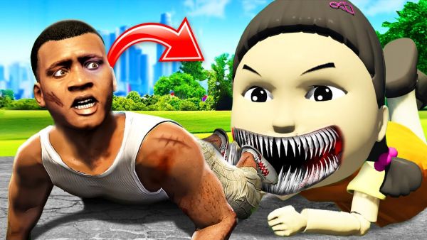 Die SQUID GAME PUPPE frisst mich auf in GTA 5!!⭕🔺🟥
