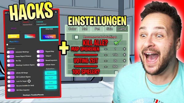 AMONG US mit UNMÖGLICHEN Einstellungen + HACKS mit @deking