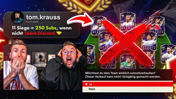 11 SIEGE oder TOTY SPIELER DISCARDEN 😱 1000€ WL WETTE vs FUSSBALLPROFI ☠️