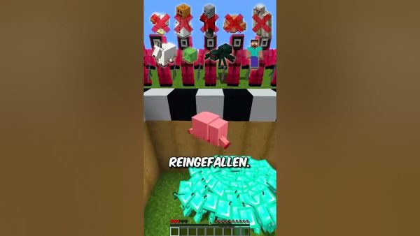 100 Diamant Zombies vs  Jeder Mob!⛏️ #shorts