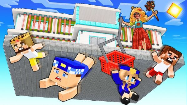 KÖTÜ BAKICIDAN KAÇARKEN YÜKSEKTEN DÜŞTÜK! 😱 - Minecraft