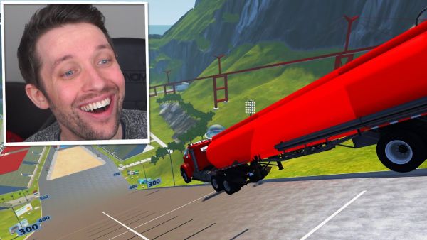 FUNKTIONIERT SCHANZEN SPRINGEN mit RIESEN AUTOS? in BeamNG