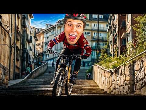 Downhill fahren MITTEN in der STADT | Fahrrad Simulator