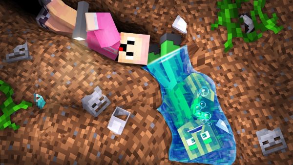 CAVE DIVING MIT LOGO... WAR EIN FEHLER... (Minecraft Freunde 3)