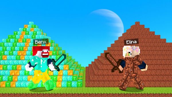 PYRAMIDE mit DIAMANTFALLEN gegen PYRAMIDE mit ERDFALLEN in MINECRAFT!