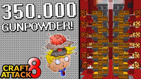 350.000 Gunpowder Speicher! + Redstone Füllstandsanzeige! - Minecraft Craft Attack 8 #205