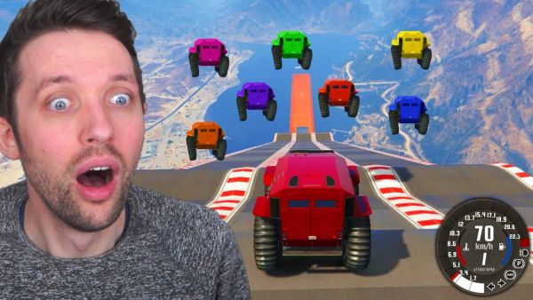 1v1v1v1 MEGA RAMPE mit 900% LÄNGE in GTA 5
