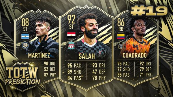 FIFA 21: TOTW 19 PREDICTIONS! IF SALAH, MARTÍNEZ & CUADRADO 🔥